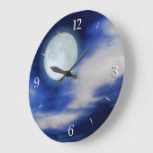 Night Sky met Moon en Clouds Grote Klok (Hoek)