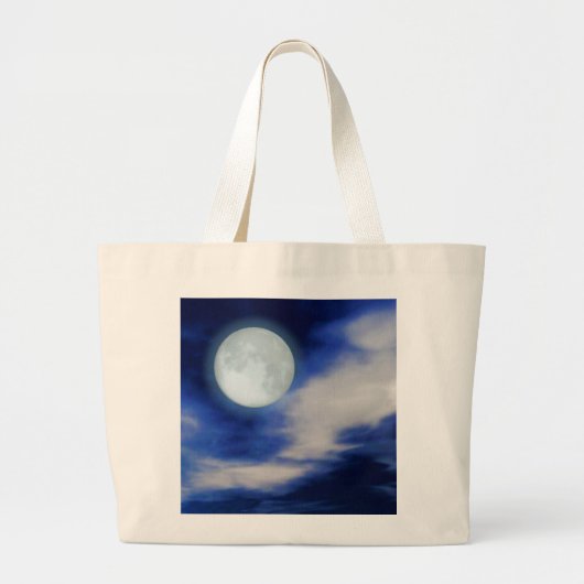 Night Sky met Moon en Clouds Grote Tote Bag (Voorkant)