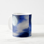 Night Sky met Moon en Clouds Koffiemok (Voorkant links)