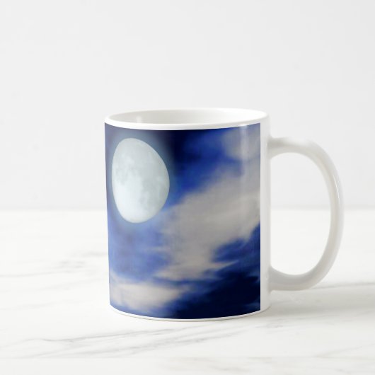Night Sky met Moon en Clouds Koffiemok (Rechts)