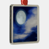 Night Sky met Moon en Clouds Metalen Ornament (Rechts)