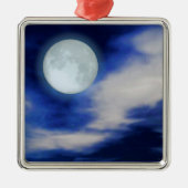 Night Sky met Moon en Clouds Metalen Ornament (Voorkant)