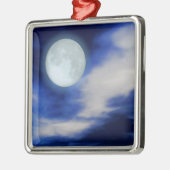 Night Sky met Moon en Clouds Metalen Ornament (Links)