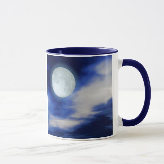 Night Sky met Moon en Clouds Mok (Rechts)