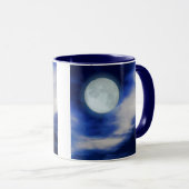 Night Sky met Moon en Clouds Mok (Voorkant rechts)