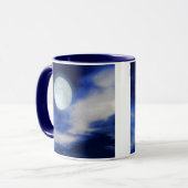 Night Sky met Moon en Clouds Mok (Voorkant links)