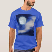 Night Sky met Moon en Clouds T-shirt (Voorkant)