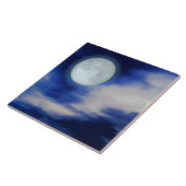 Night Sky met Moon en Clouds Tegeltje (Zijkant)