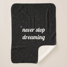Night Sky met Stars Quote Sherpa Blanket Deken