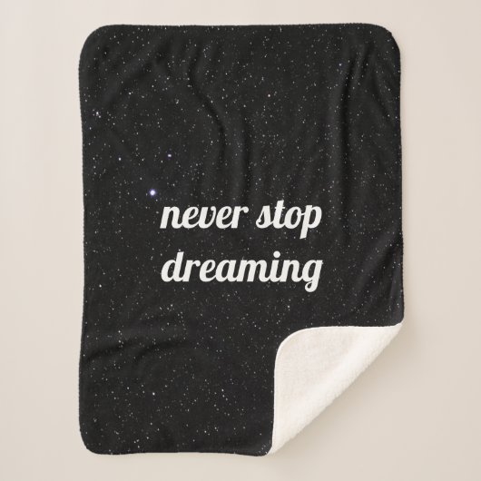 Night Sky met Stars Quote Sherpa Blanket Sherpa Deken (Voorkant)