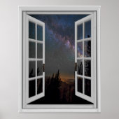 Night Sky Milky Way Galaxy Fake Window Poster (Voorkant)