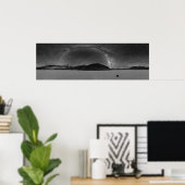 Night Sky Milky Way Panorama van Racetrack Playa Poster (Thuiskantoor)