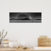 Night Sky Milky Way Panorama van Racetrack Playa Poster (Keuken)