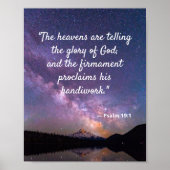 Night Sky Milky Way Psalm 19:1 Poster (Voorkant)