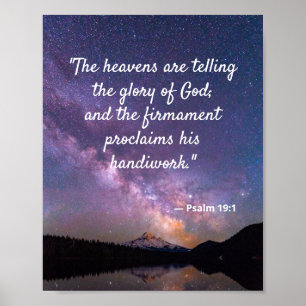 Night Sky Milky Way Psalm 19:1 Poster