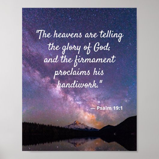 Night Sky Milky Way Psalm 19:1 Poster (Voorkant)