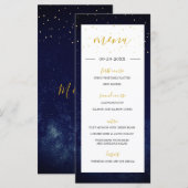 Night Sky Modern Elegant Wedding Menu (Voorkant / Achterkant)