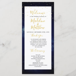 Night Sky Modern Elegant Wedding Welkom Programmakaart