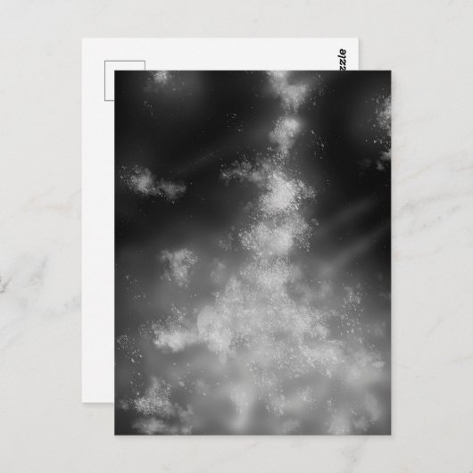Night Sky Monochrome Briefkaart (Voorkant / Achterkant)