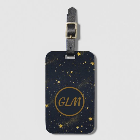 Night Sky Monogram Bagagelabel (Voorkant (verticaal))