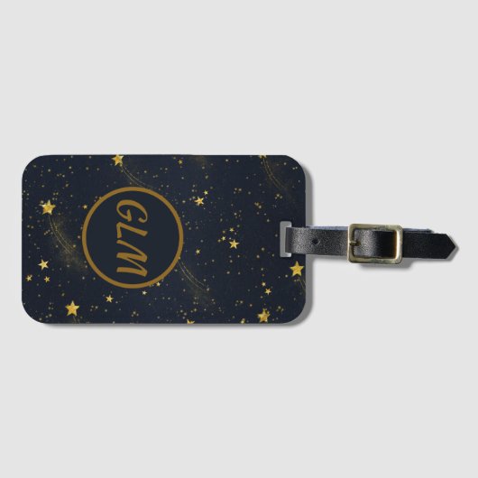Night Sky Monogram Bagagelabel (Voorkant (horizontaal))