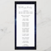 Night Sky Moon Celestial Elegant Bruiloft Welkom Programmakaart (Achterkant)