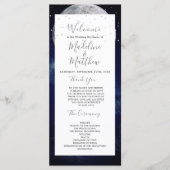 Night Sky Moon Celestial Elegant Bruiloft Welkom Programmakaart (Voorkant)