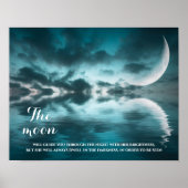 Night Sky Moon Reflection Inspirerend Quote Poster (Voorkant)