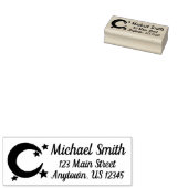 Night Sky Moon Star Astronomy Persoonlijk adres Rubberstempel (Gestempeld)
