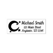 Night Sky Moon Star Astronomy Persoonlijk adres Rubberstempel (Afrduk)