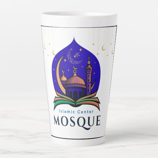  Night Sky Mosque Tumbler – Islamic Center Design Latte Mok (Voorkant)