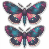 Night Sky Moth - kosmische hemelnevel ruimte Sticker (Voorkant)