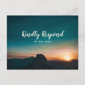 Night Sky Mountain Galaxy Modern Star Wedding RSVP Uitnodiging Briefkaart (Voorkant)