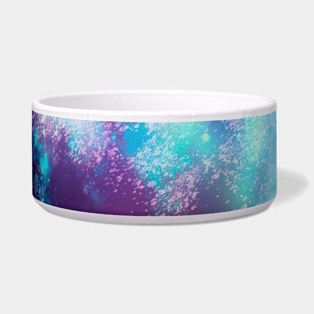Night Sky Neon Licht Ceramic Pet Bowl Voerbakje (Voorkant)