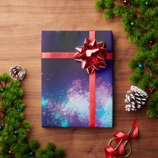 Night Sky Neon Licht Wrapping Paper Cadeaupapier (Feestdagen Geschenken)