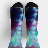 Night Sky Neon Lights Athletic Crew Sock Sokken (Top)