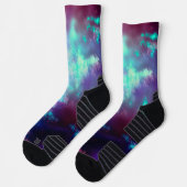 Night Sky Neon Lights Athletic Crew Sock Sokken (Links)