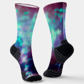Night Sky Neon Lights Athletic Crew Sock Sokken (Gebogen)
