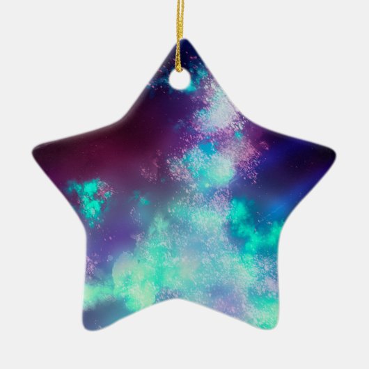 Night Sky Neon Lights Keramische decoratie (Voorkant)