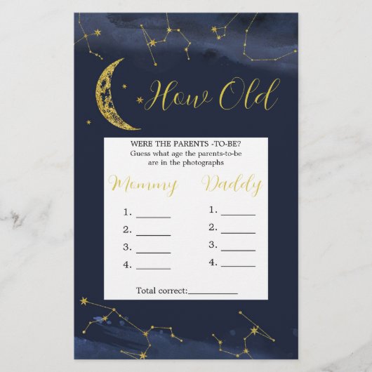 Night Sky over de maan Hoe oud de ouders zijn (Voorkant)