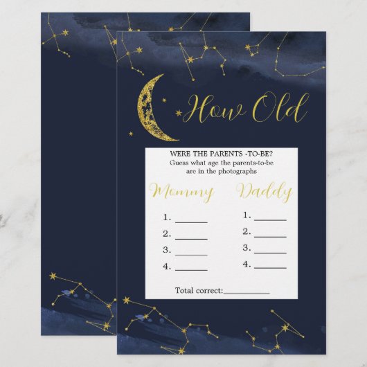 Night Sky over de maan Hoe oud de ouders zijn (Voorkant / Achterkant)