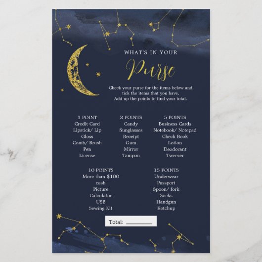 Night Sky over de maan wat er in je tas zit (Voorkant)