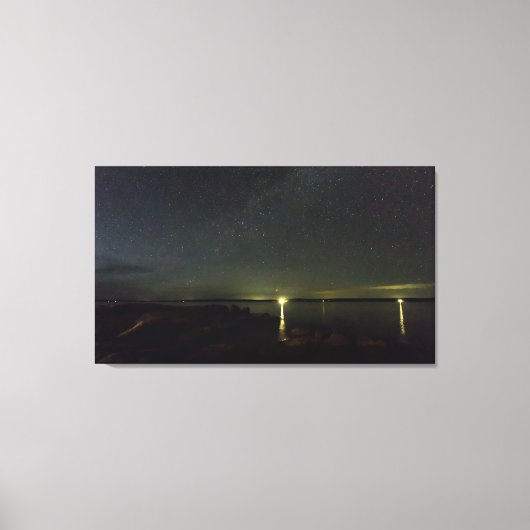 Night Sky over Gouldsboro Bay, Maine Canvas Afdruk (Voorkant)