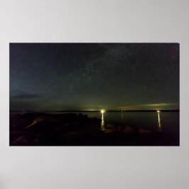 Night Sky over Gouldsboro Bay, Maine Poster