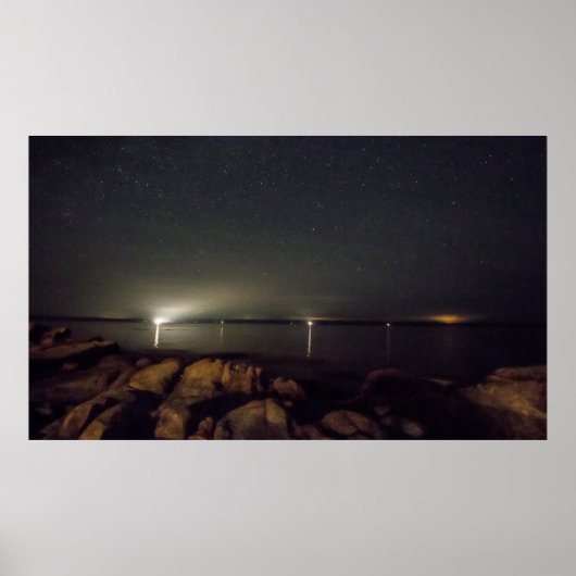 Night Sky over Gouldsboro Bay, Maine Poster (Voorkant)