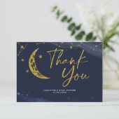 Night Sky over het Baby shower Moon Bedankkaart (Staand voorkant)