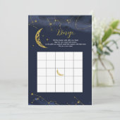 Night Sky over het Mon Baby shower Bingo Game Kaart (Staand voorkant)