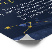 Night Sky over het Moon Baby shower Zeg geen Baby Poster (Hoek)