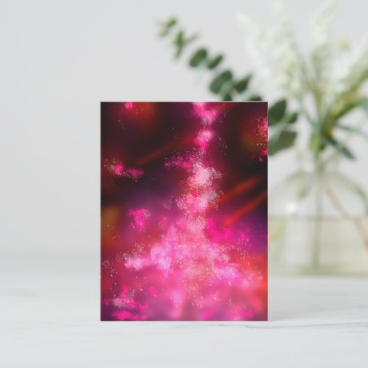 Night Sky Pink Flare Briefkaart (Staand voorkant)