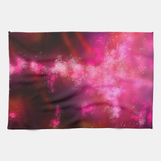 Night Sky Pink Flare Tea Towel Theedoek (Horizontaal)